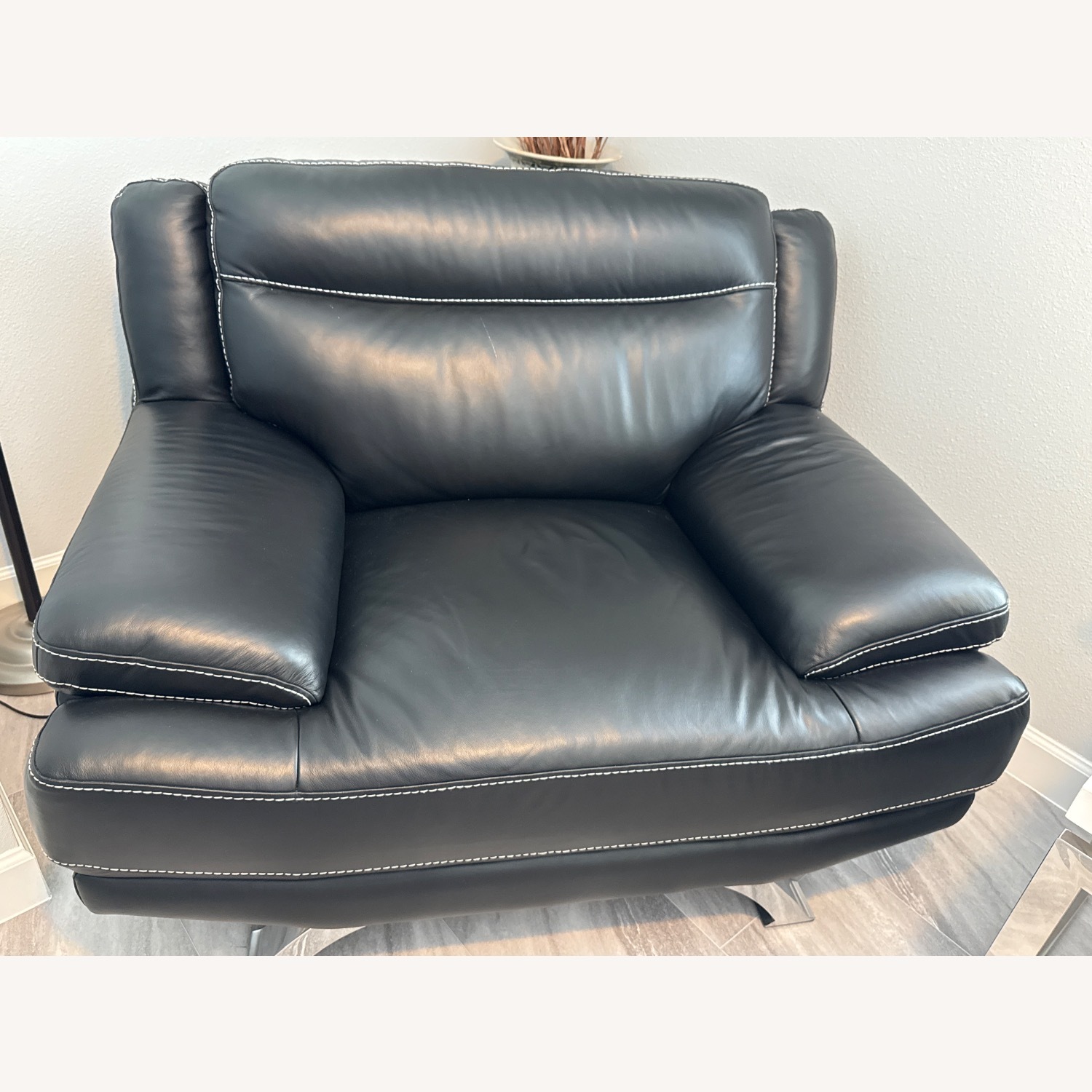 Zamora Black Leather Armchair - image-2