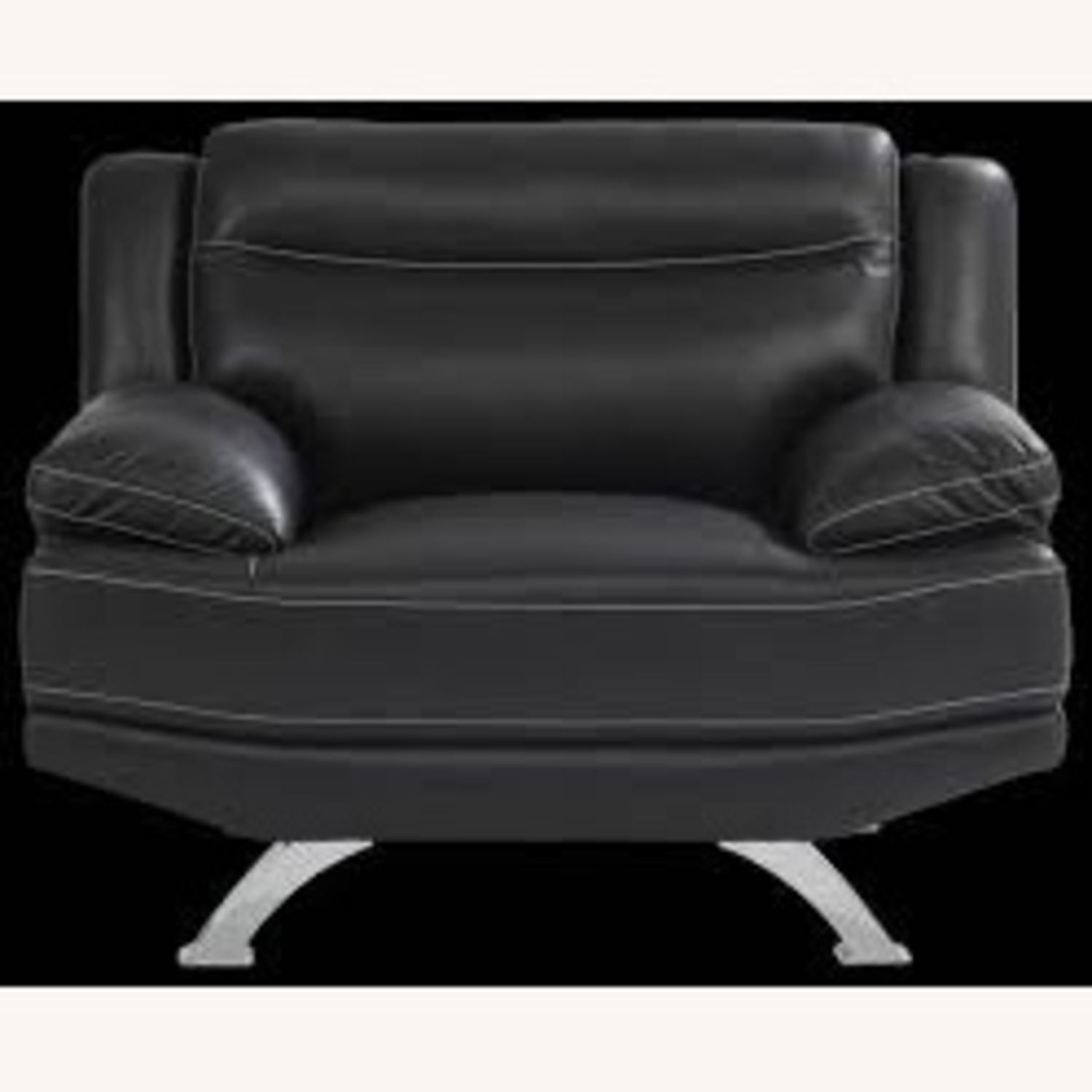 Zamora Black Leather Armchair - image-6