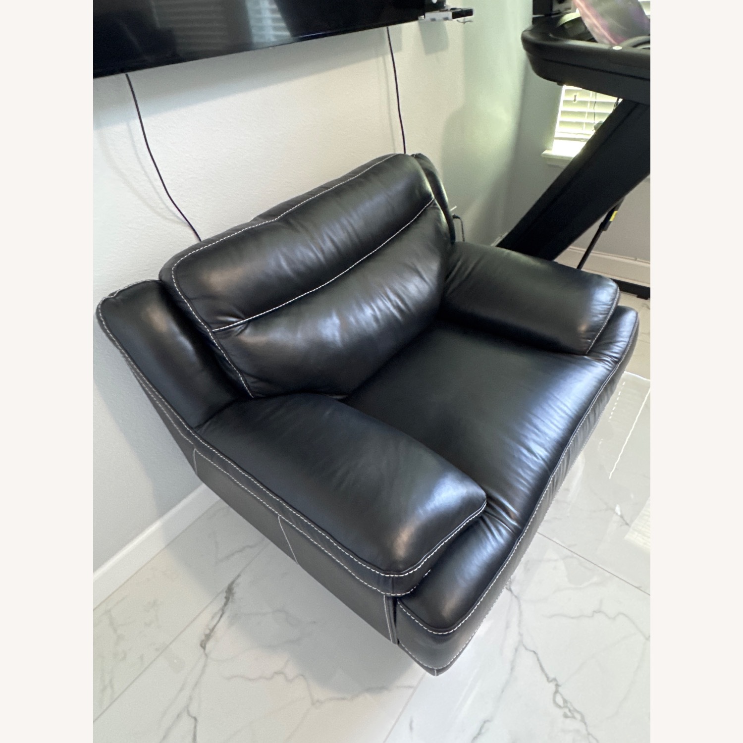 Zamora Black Leather Armchair - image-5