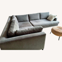 West Elm Light Gray Velvet 3+ Piece Sectional