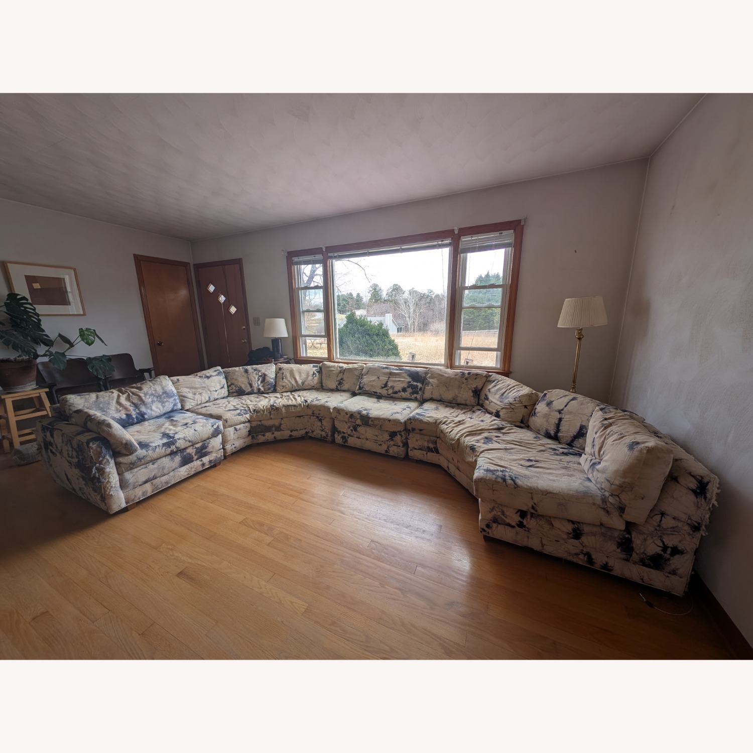 Extra Large Vintage 8+ Seater Down Sofa - image-1