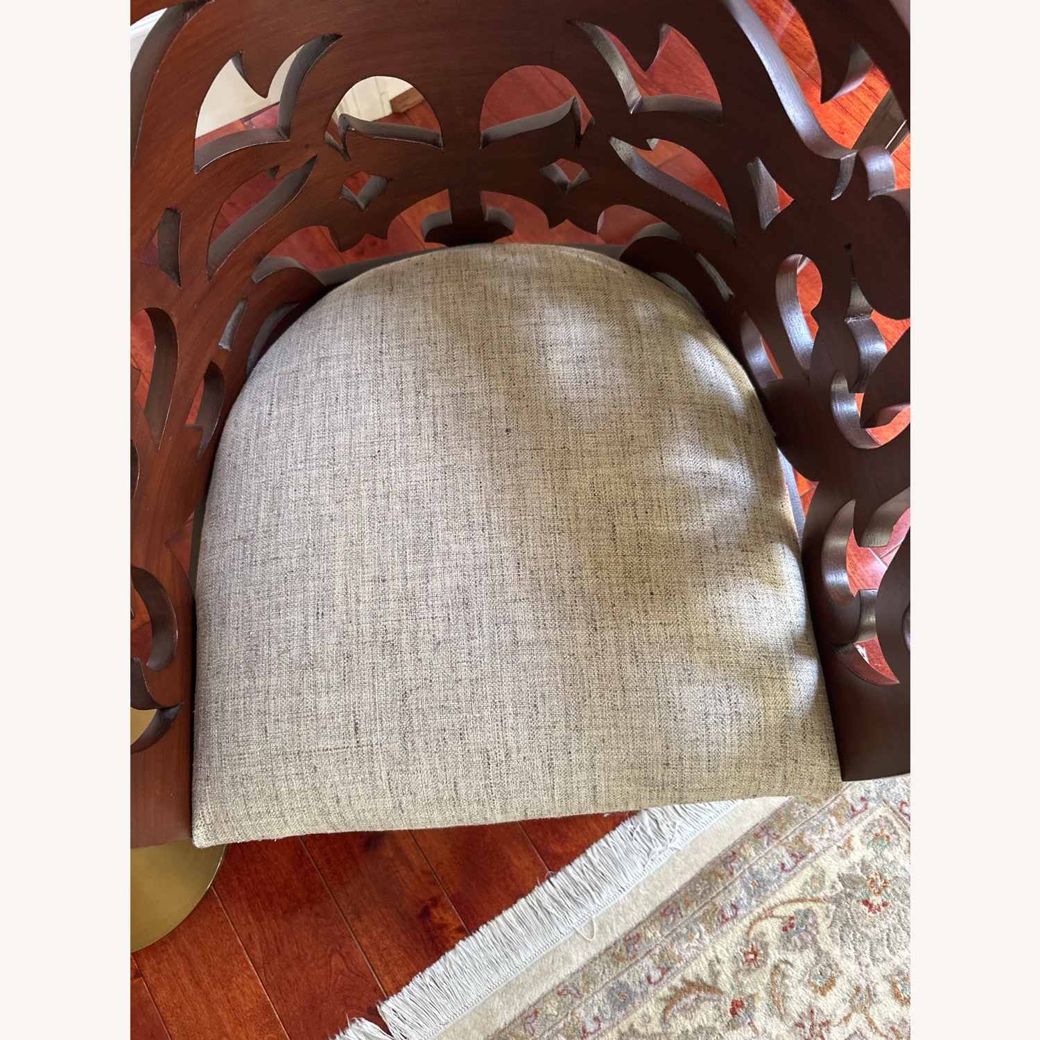 Dark Brown Wood Accent Chair - image-4