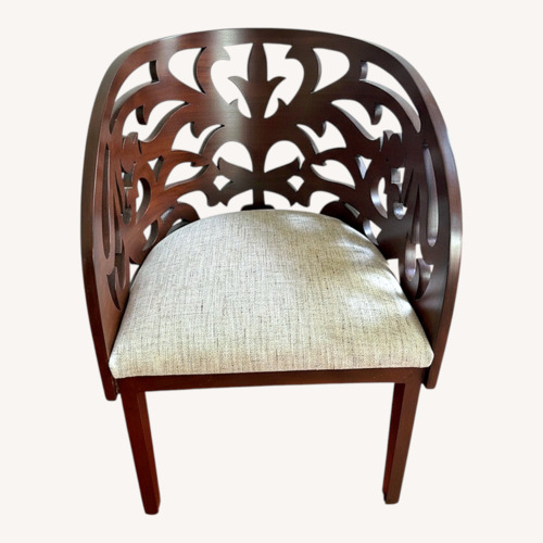 Used Dark Brown Wood Accent Chair for sale on AptDeco