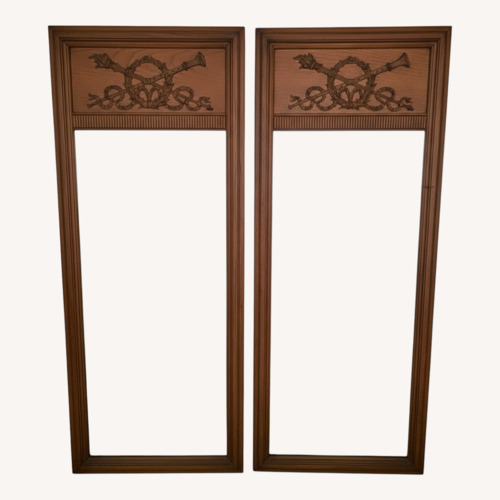 Used Vintage/Antique Finds Dark Brown Wood Wall Mirror for sale on AptDeco