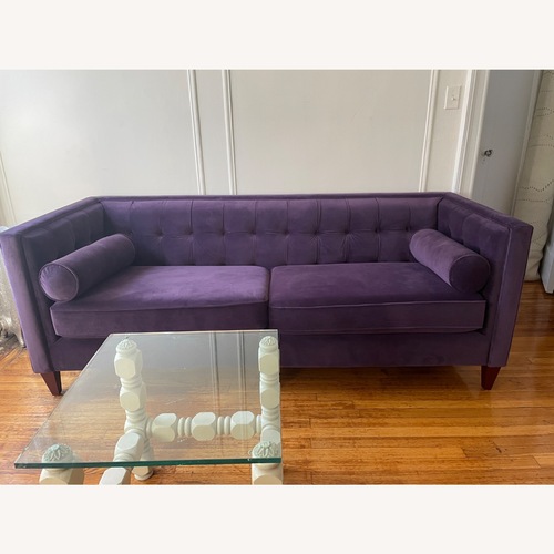 Used Jennifer Taylor Purple Tufted Sofa  for sale on AptDeco