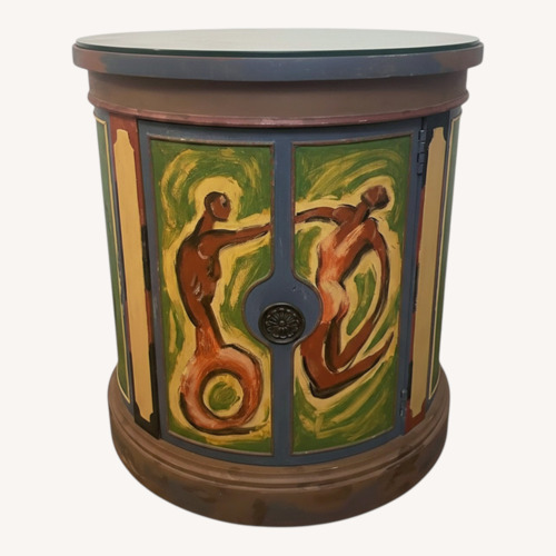 Used 2 Wood Side Tables. One is Painted for sale on AptDeco