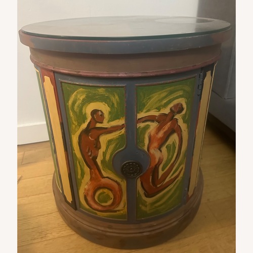 Used 2 Wood Side Tables. One is Painted for sale on AptDeco