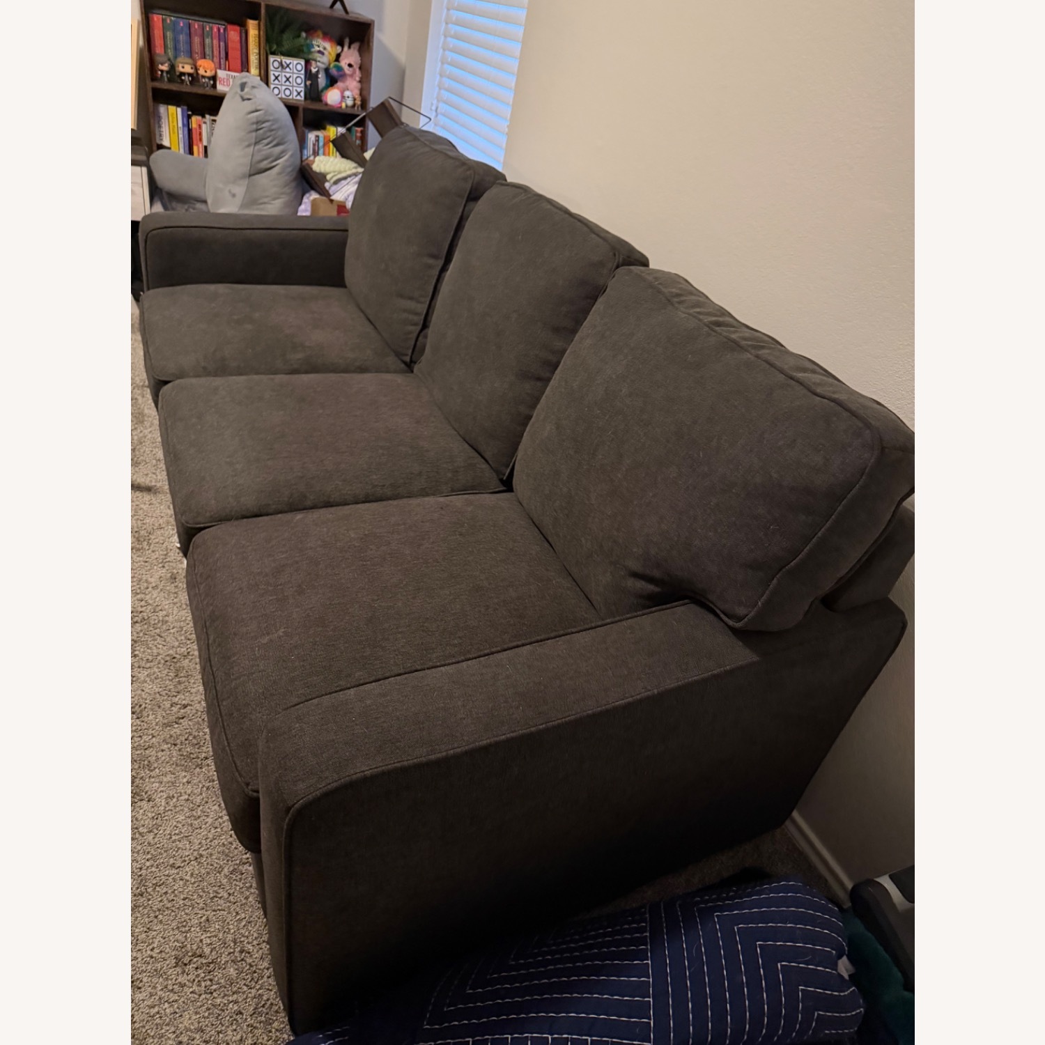 Living Spaces Dark Gray Fabric Sleeper Sofa - image-5