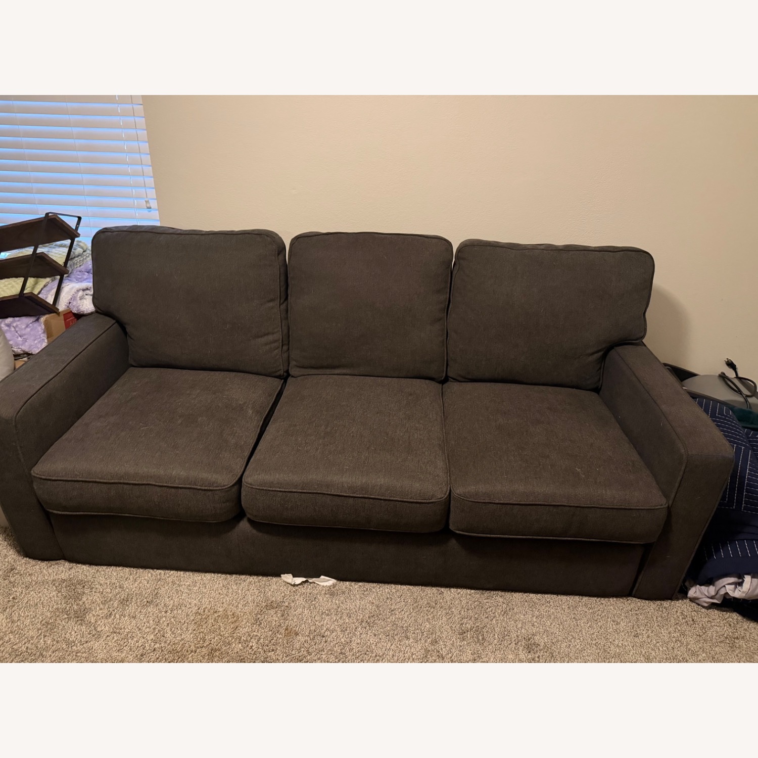 Living Spaces Dark Gray Fabric Sleeper Sofa - image-3