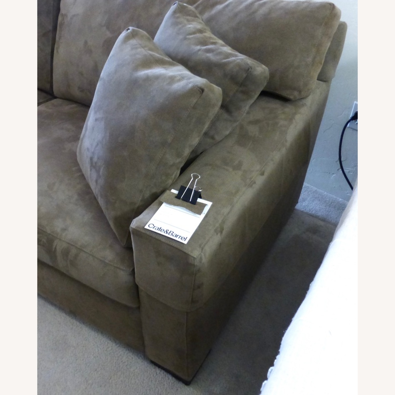 Crate & Barrel Brown Axis Sofa 88" - image-8