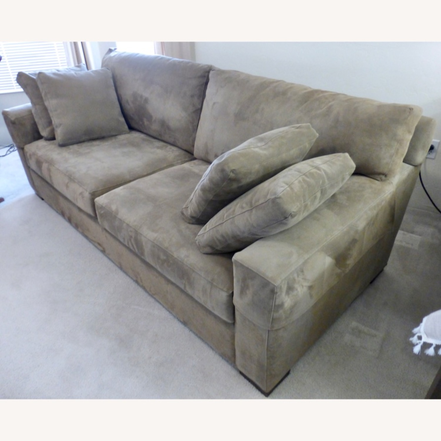 Crate & Barrel Brown Axis Sofa 88" - image-5