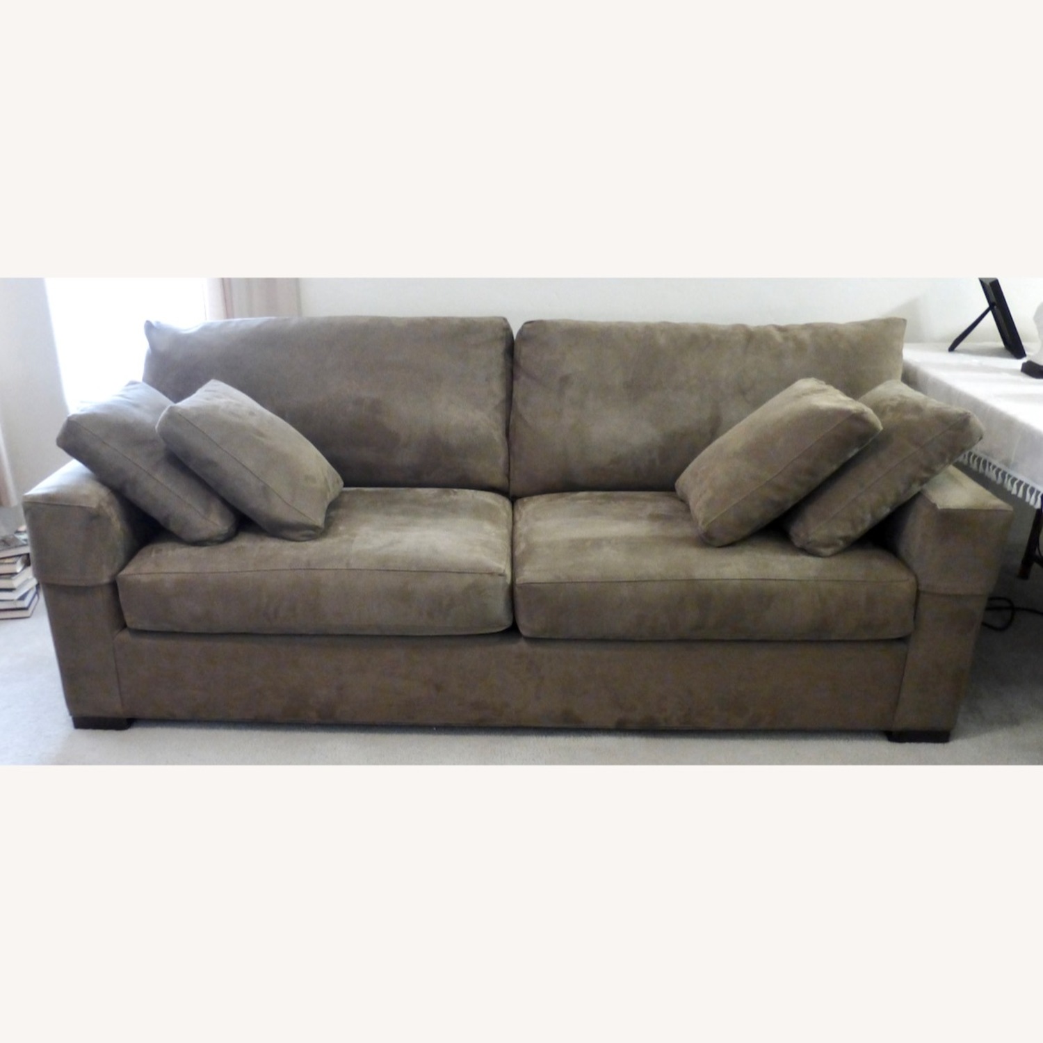 Crate & Barrel Brown Axis Sofa 88" - image-1