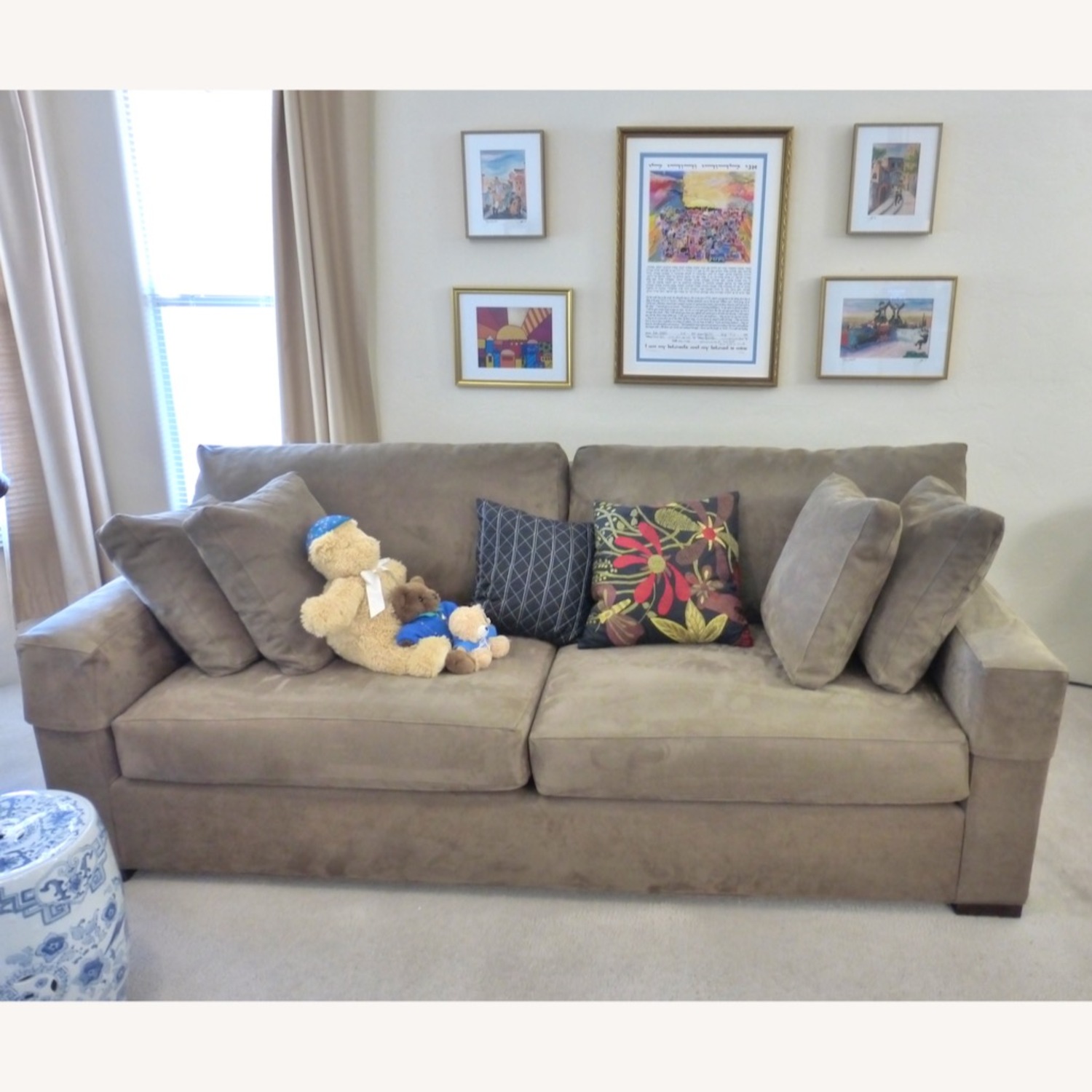 Crate & Barrel Brown Axis Sofa 88" - image-17