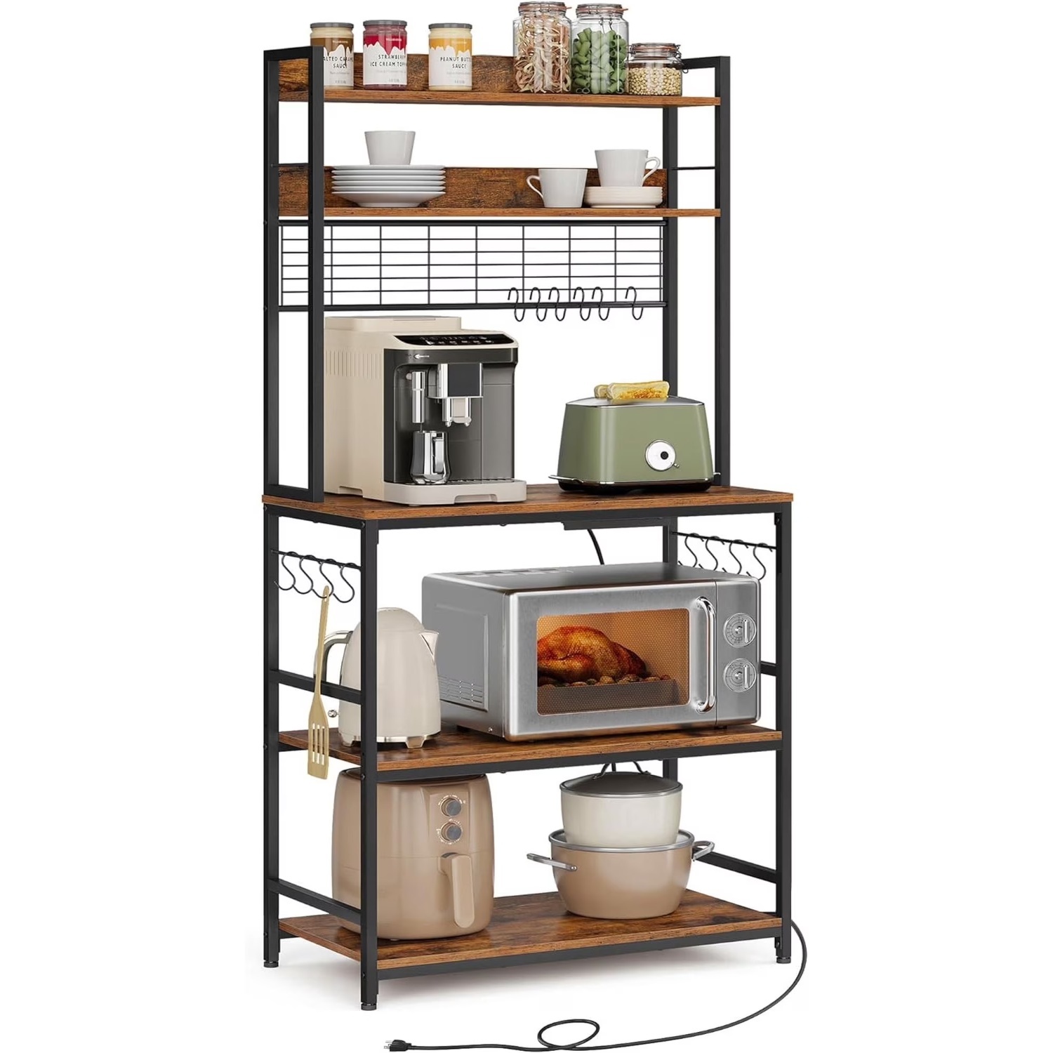 Dark Brown Wood Bar Cart - image-6
