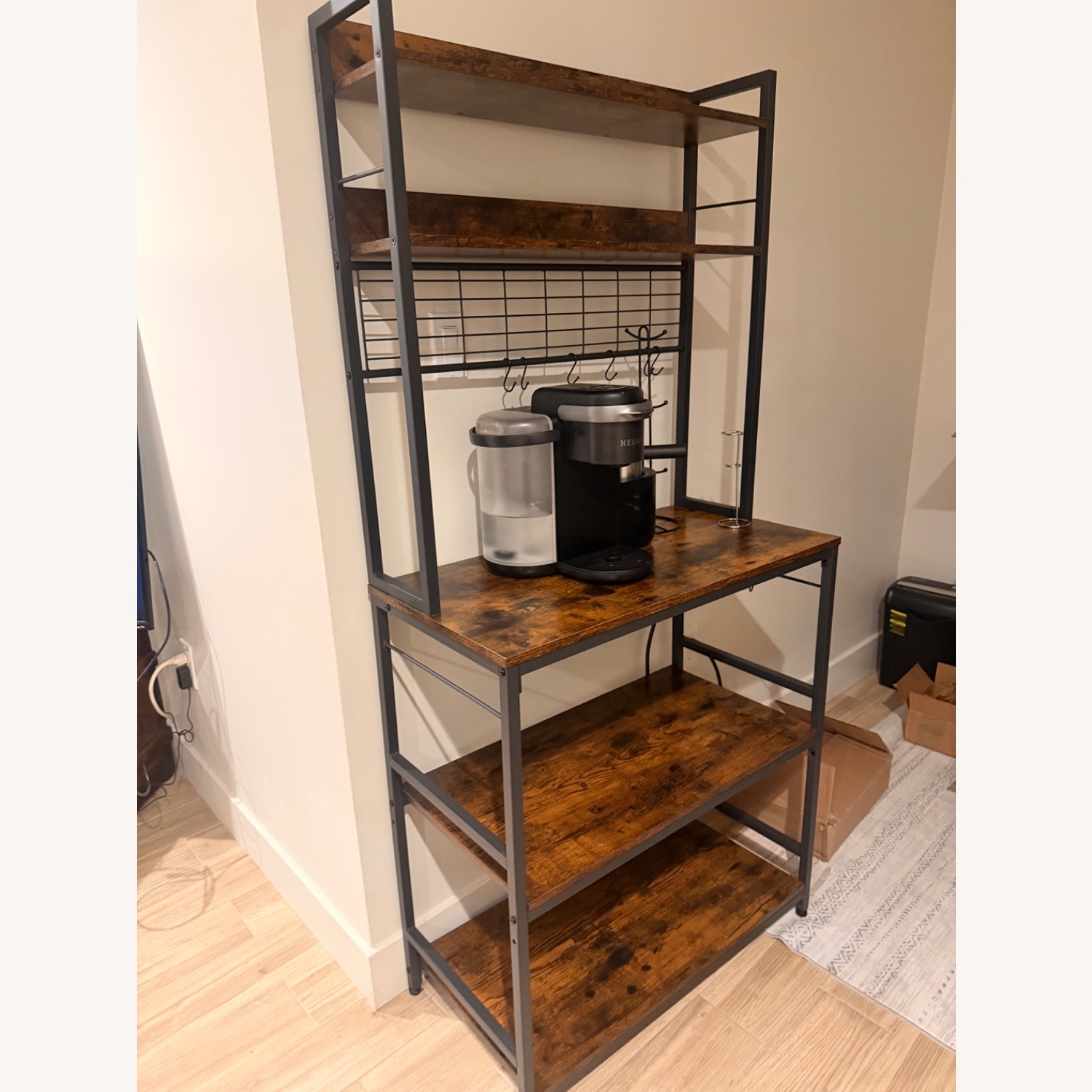 Dark Brown Wood Bar Cart - image-1