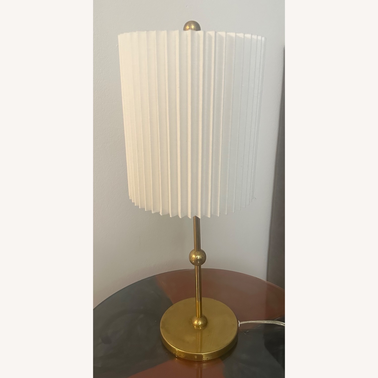 CB2 Marceau Boule Polished Brass Table Lamp - image-1