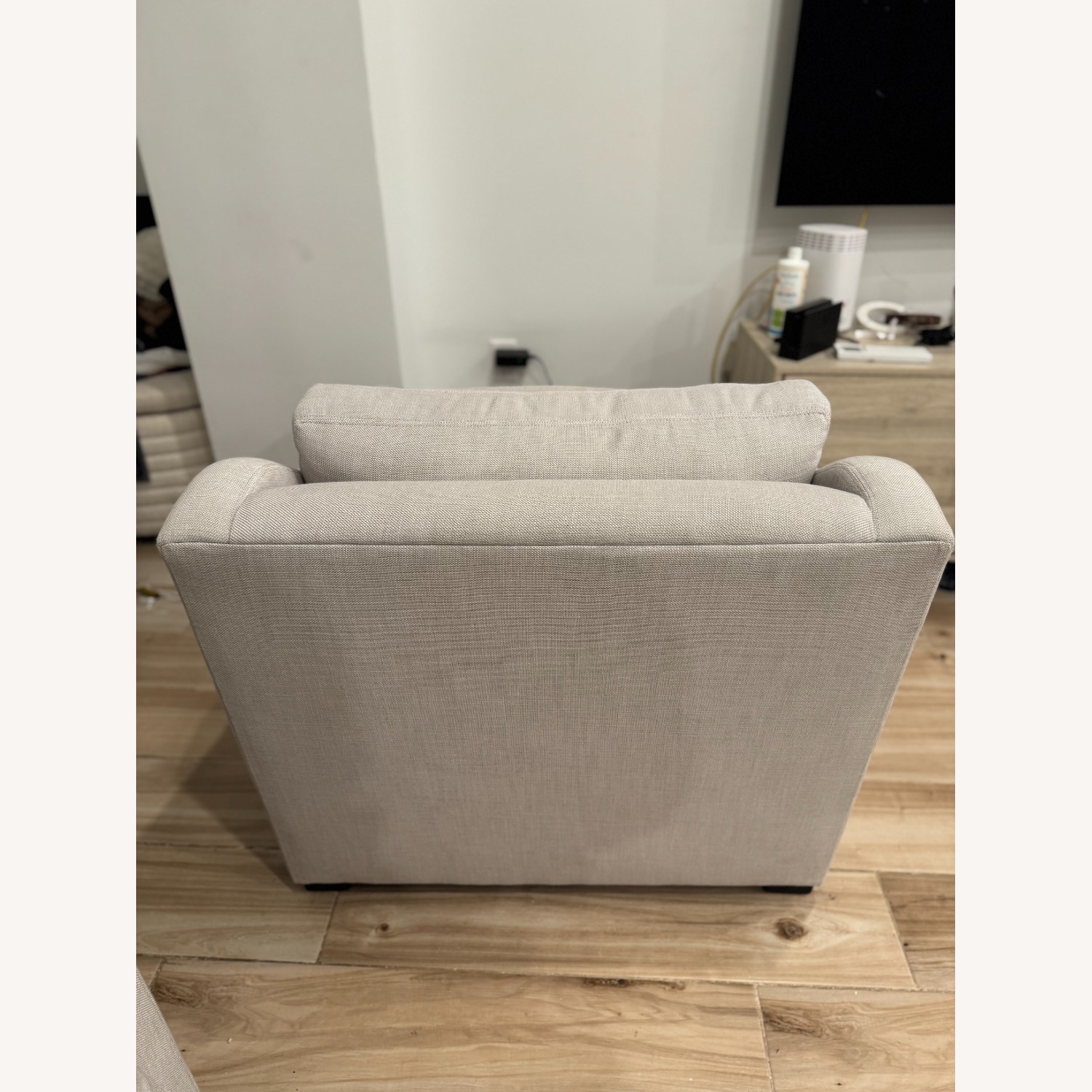 Restoration Hardware Light Gray Belgian Classic Slope Arm Chair - image-4