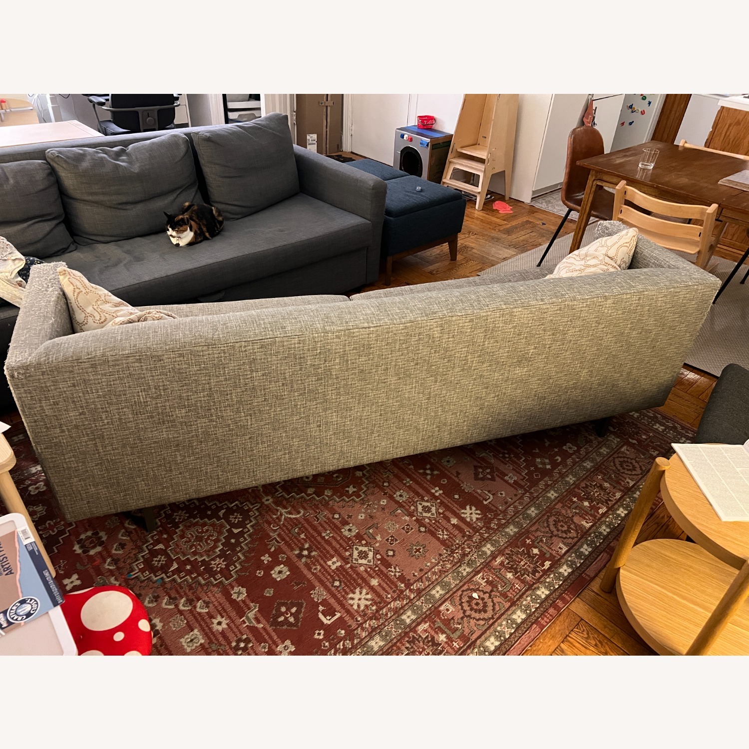 CB2 Avec Light Gray Fabric 3+ Seater Sofa - image-5