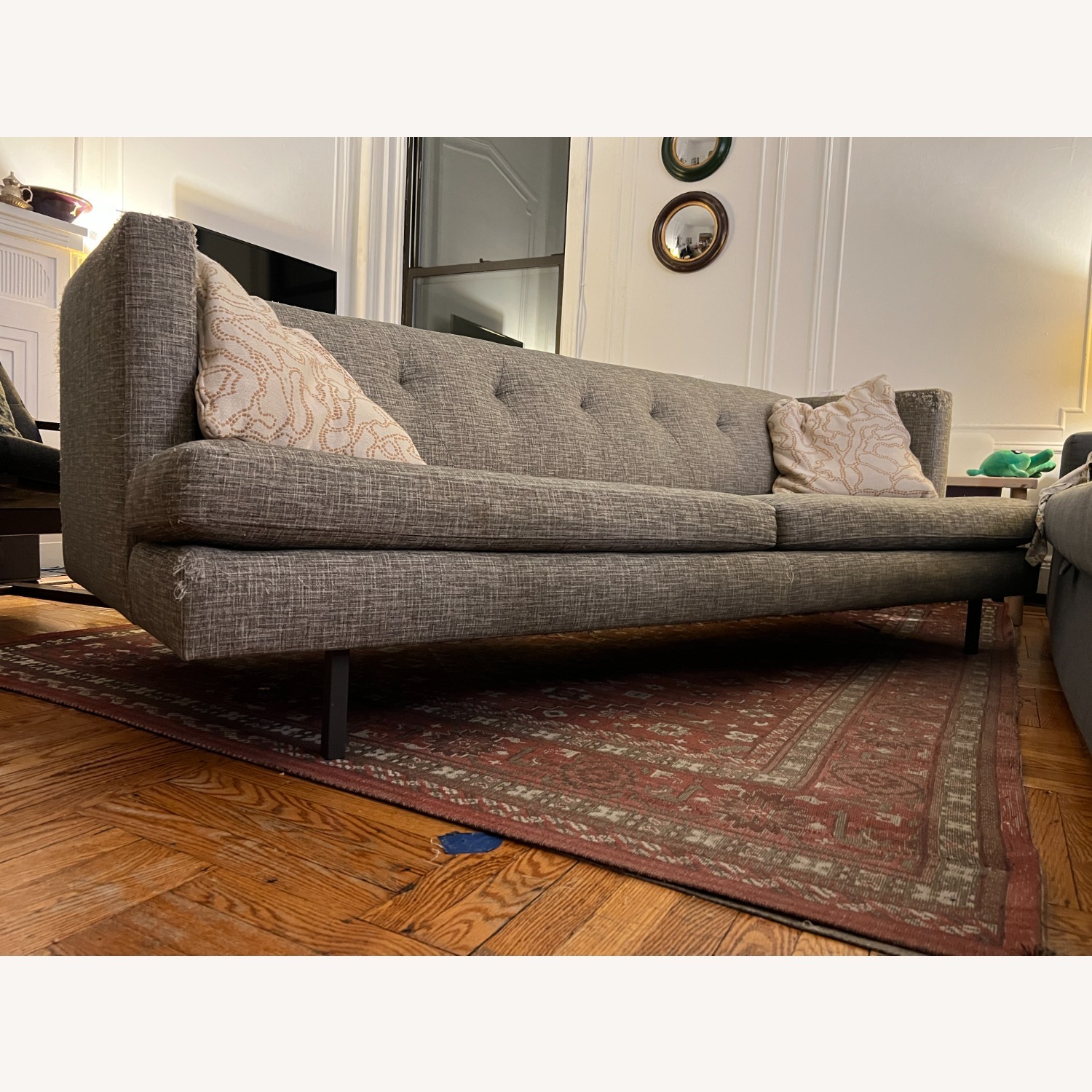 CB2 Avec Light Gray Fabric 3+ Seater Sofa - image-3