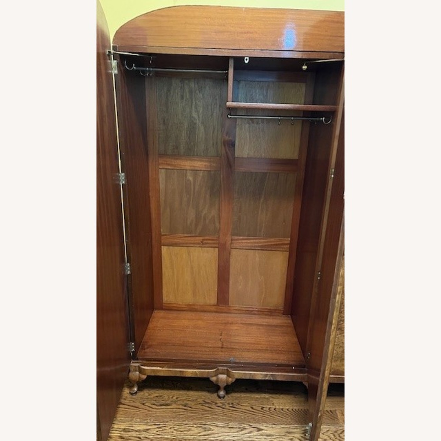 Antique Art Deco Burl wood Armoire - image-7