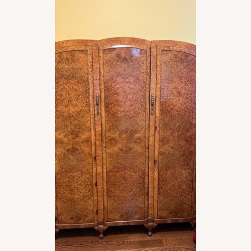 Used Antique Art Deco Burl wood Armoire for sale on AptDeco