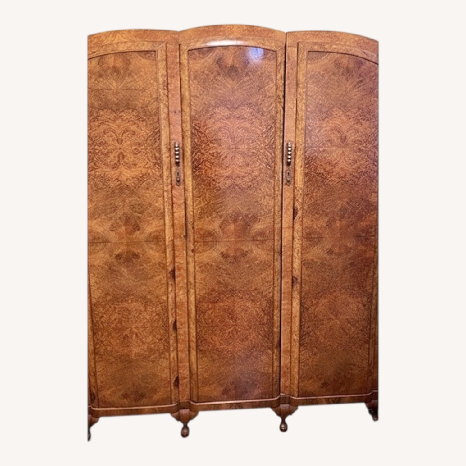 Antique Art Deco Burl wood Armoire - image-8