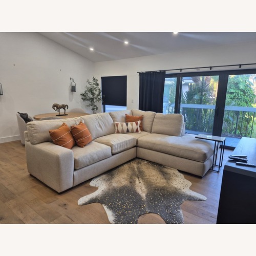 Used Veronica Khaki Down Right Bumper Sectional for sale on AptDeco