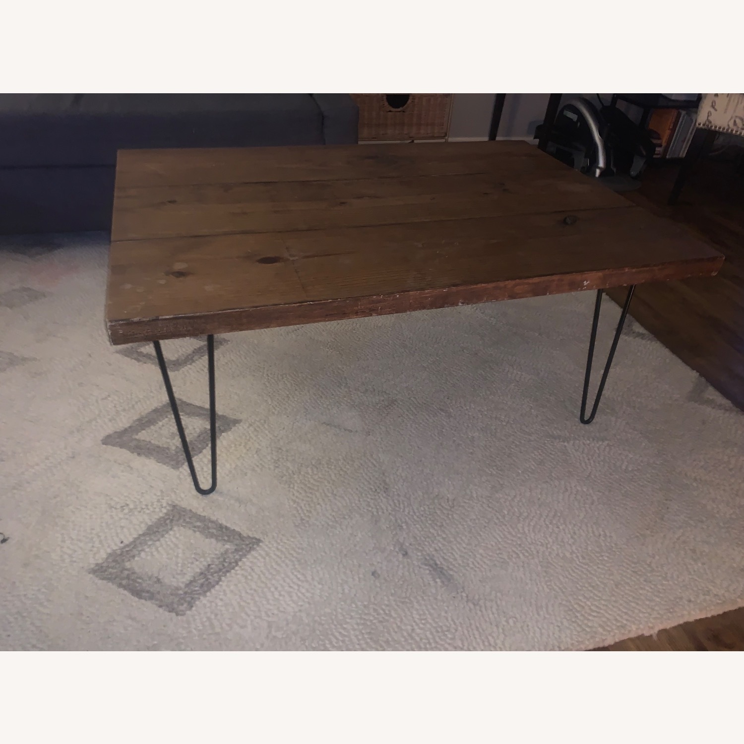 Vintage/Antique Dark Brown Wood Coffee Table - image-2