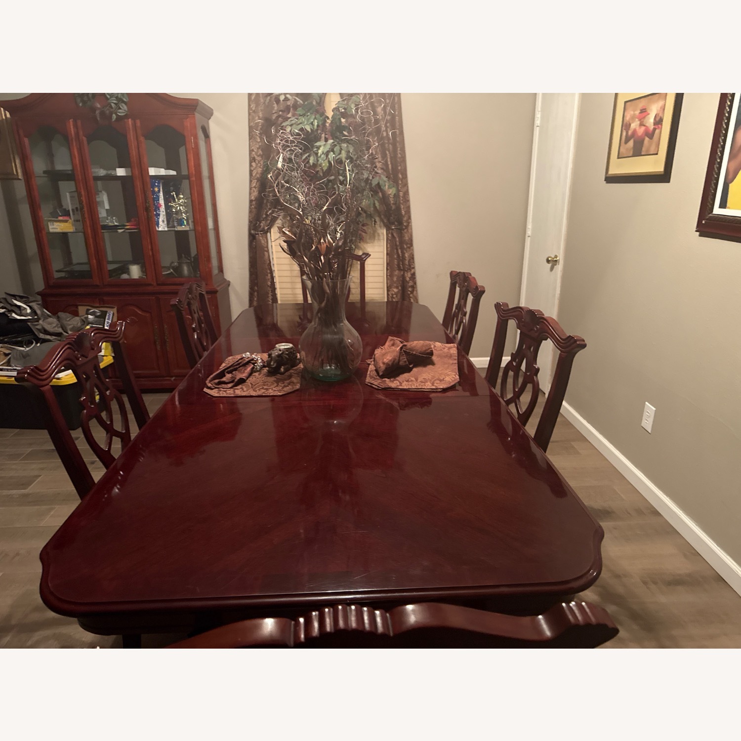 Cherry Wood Table Dining Room Set - image-1