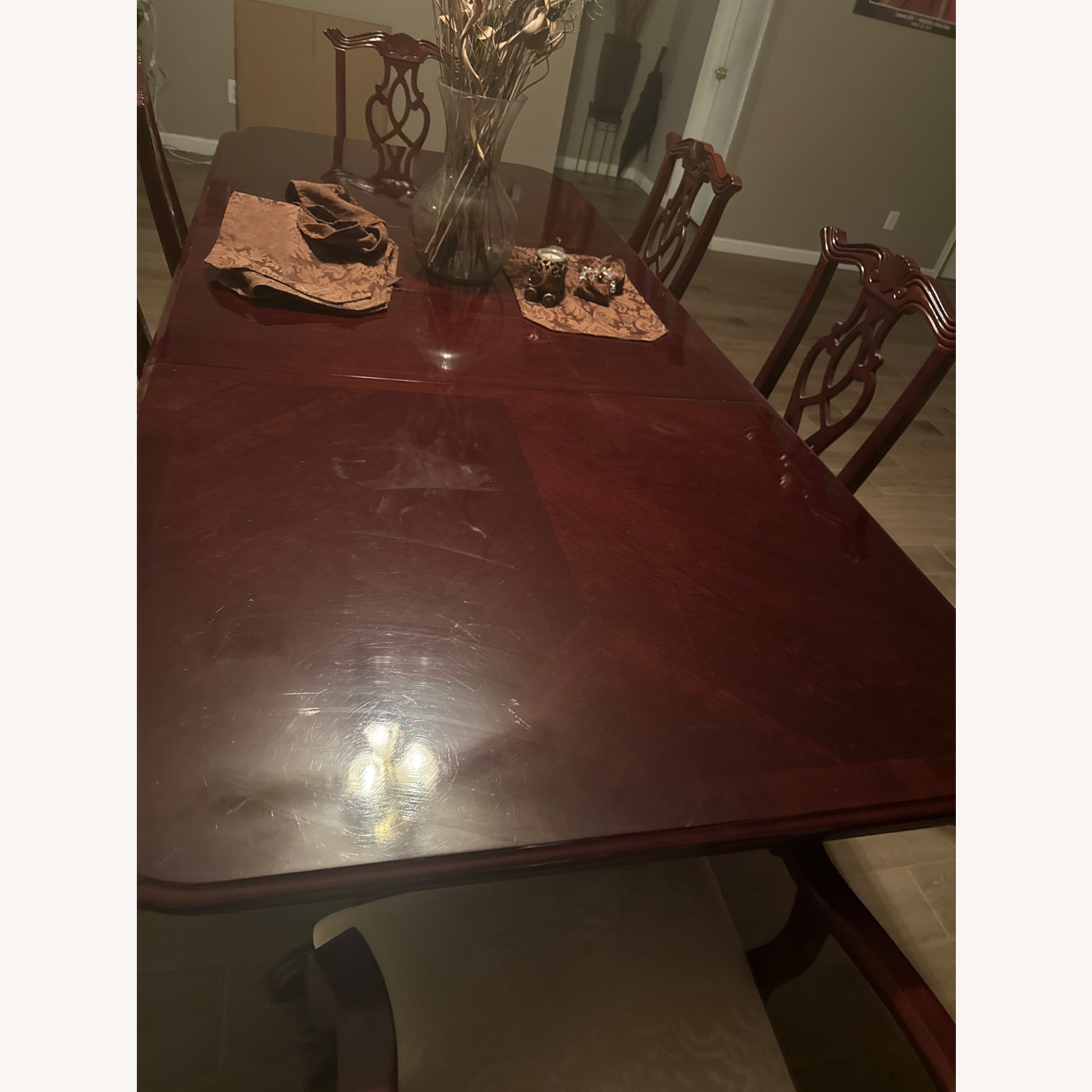 Cherry Wood Table Dining Room Set - image-9