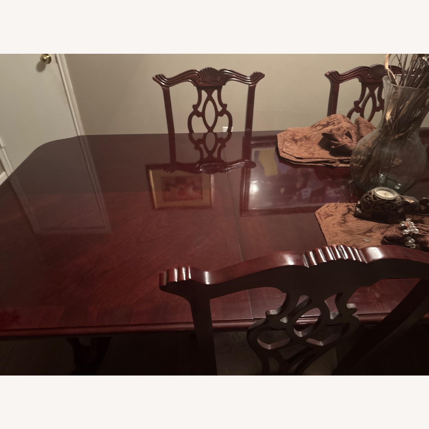 Cherry Wood Table Dining Room Set - image-2