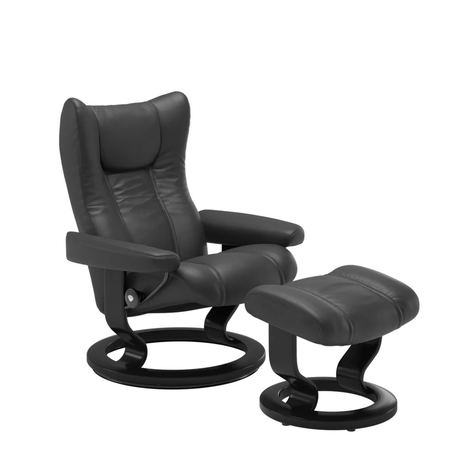 Stressless Black Leather Recliner - image-5