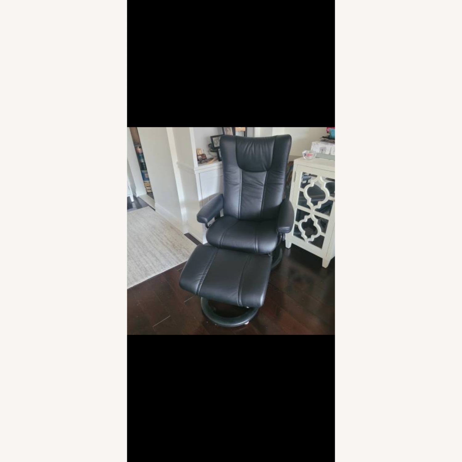 Stressless Black Leather Recliner - image-1