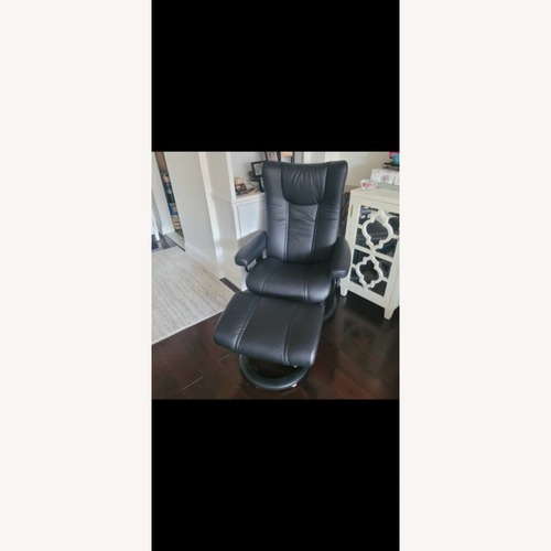 Used Stressless Black Leather Recliner for sale on AptDeco