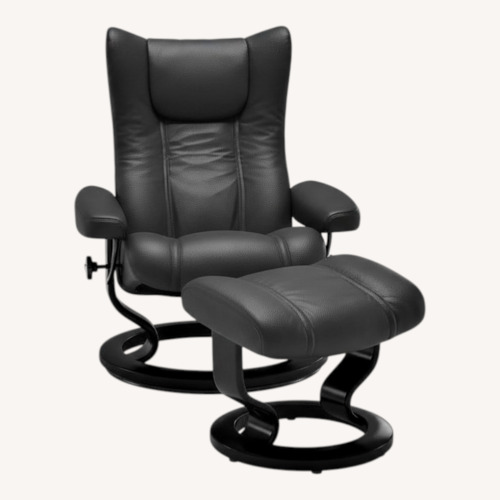 Used Stressless Black Leather Recliner for sale on AptDeco
