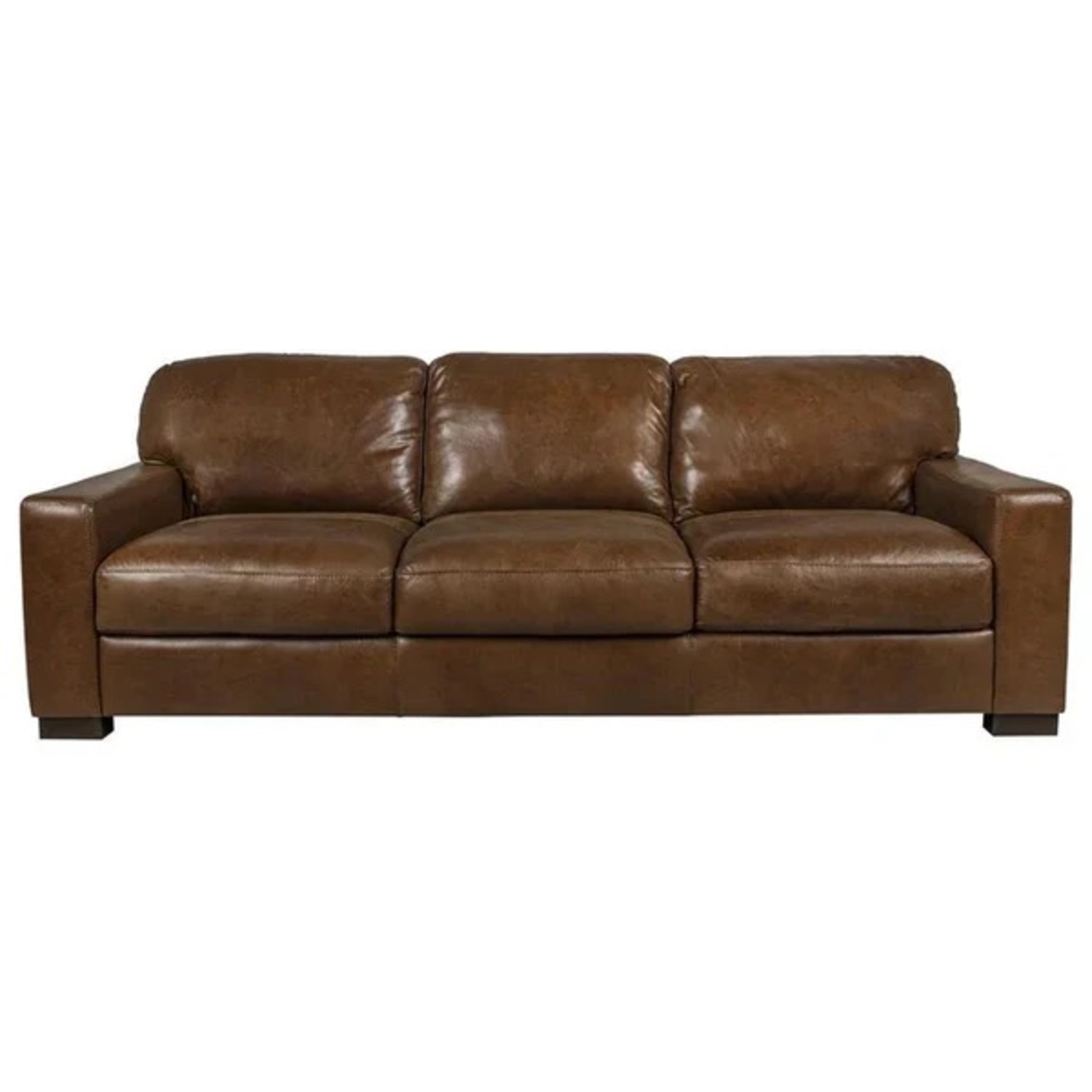 Dark Brown Italian Leather 3+ Seater Sofa - image-4