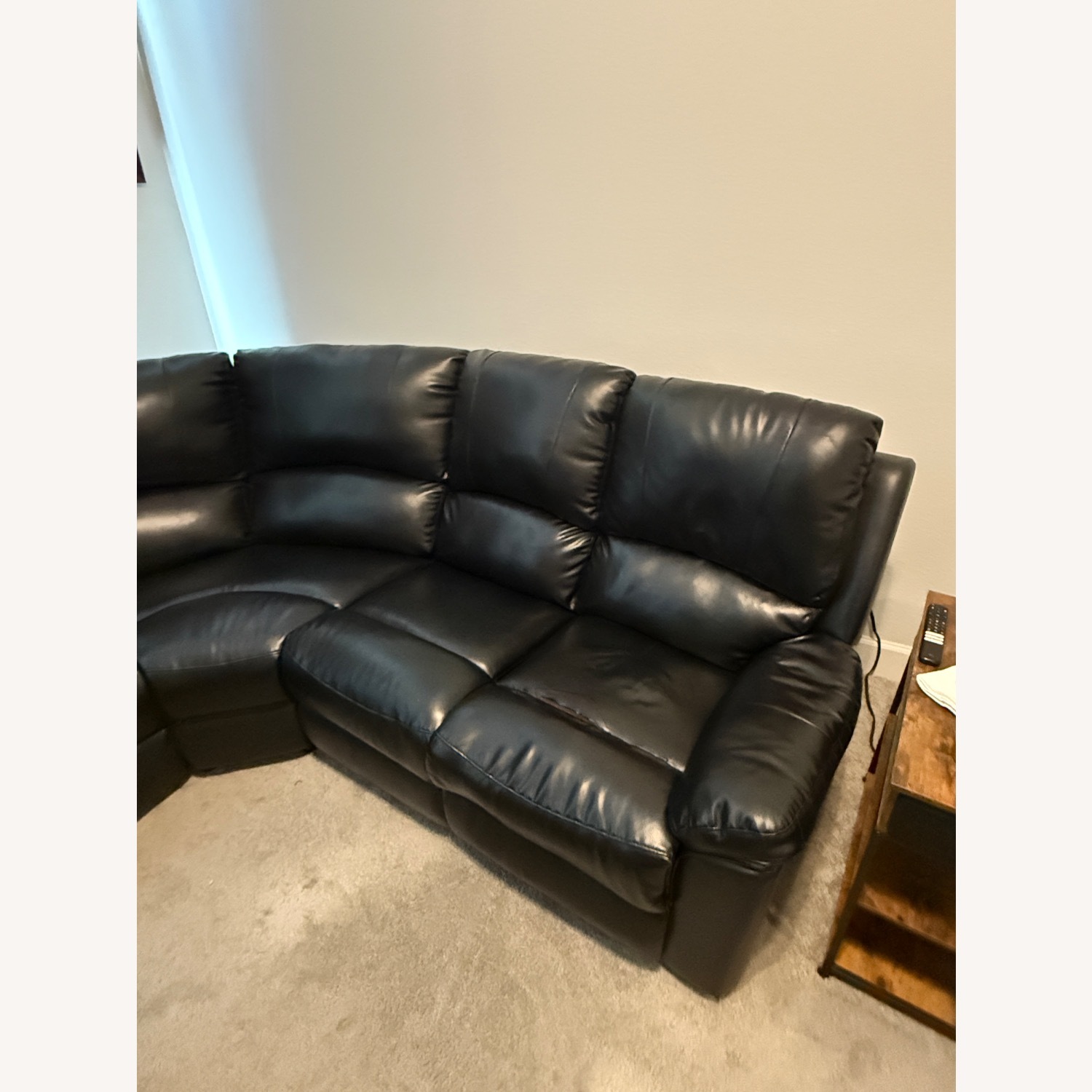 Amazon Black Leather 3+ Piece Sectional - image-4
