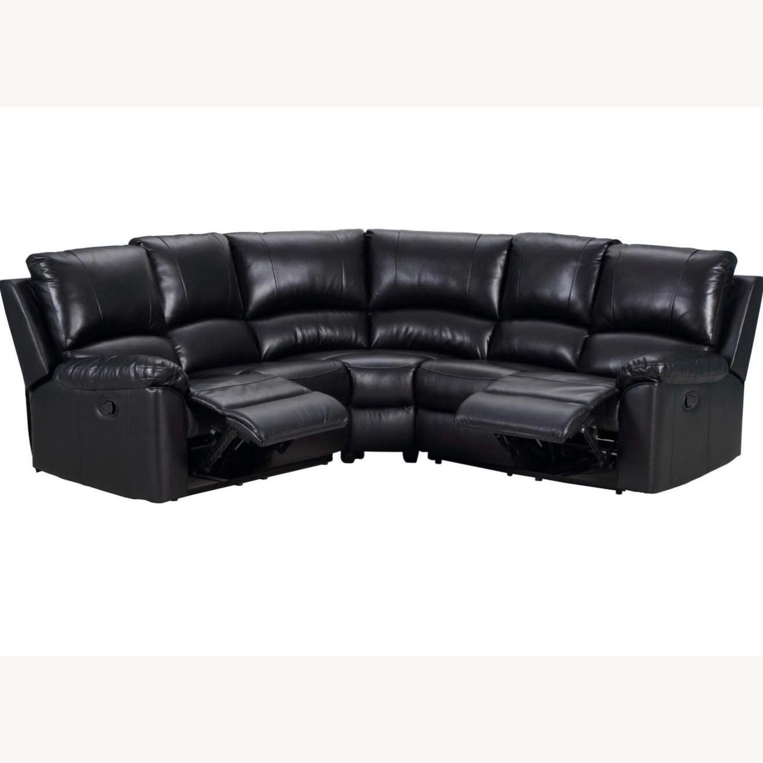 Amazon Black Leather 3+ Piece Sectional - image-1