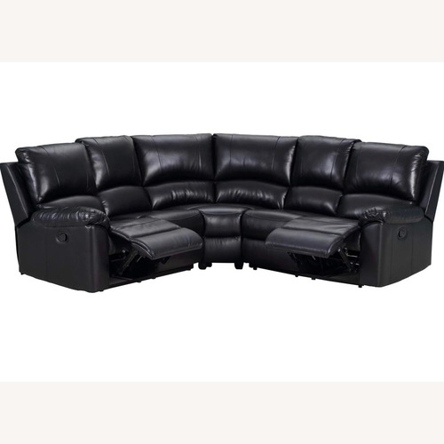 Used Amazon Black Leather 3+ Piece Sectional for sale on AptDeco