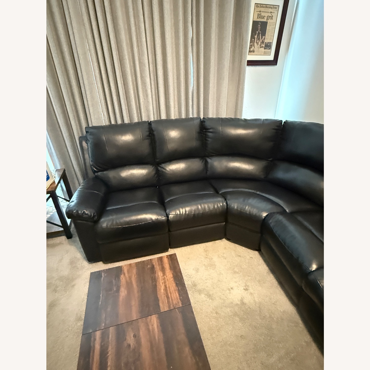 Amazon Black Leather 3+ Piece Sectional - image-3