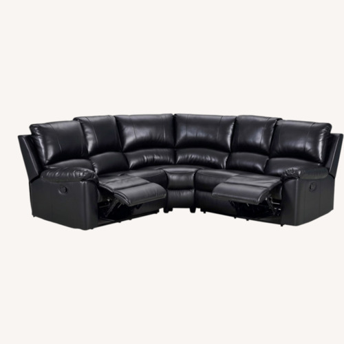 Used Amazon Black Leather 3+ Piece Sectional for sale on AptDeco