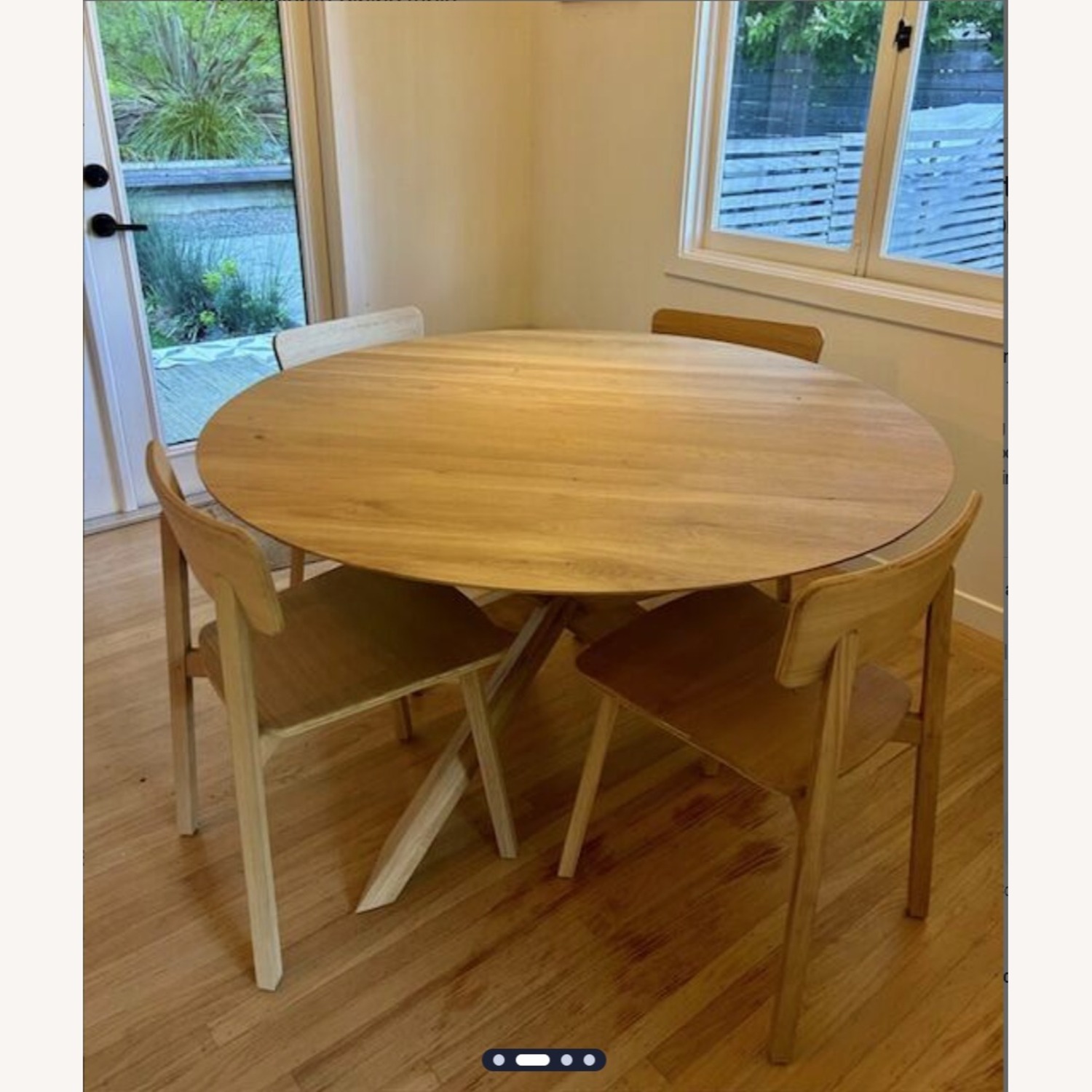 Ethnicraft Oak Dining Table + 4 Chairs - image-2