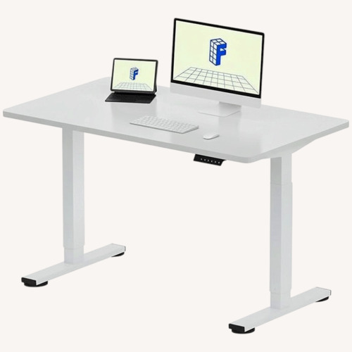 Used Flexispot White Electric Standing Desk for sale on AptDeco