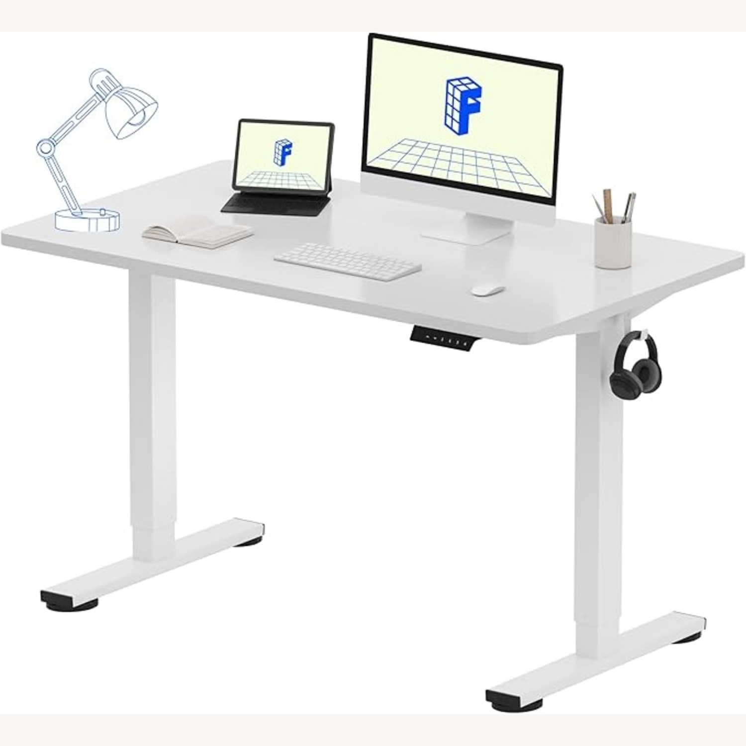 Flexispot White Electric Standing Desk - image-4