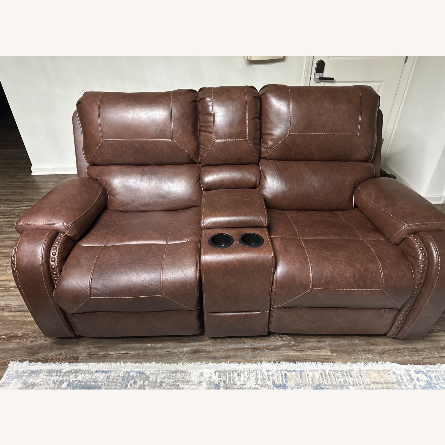 Dark Brown Loveseat - image-1