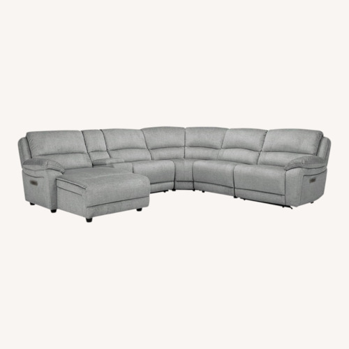 Used Raymour & Flanigan Marley Light Gray 3+ Piece Sectional for sale on AptDeco