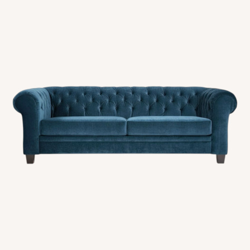 Used Queen Sleeper Sofa with Vintage Style Pillows for sale on AptDeco