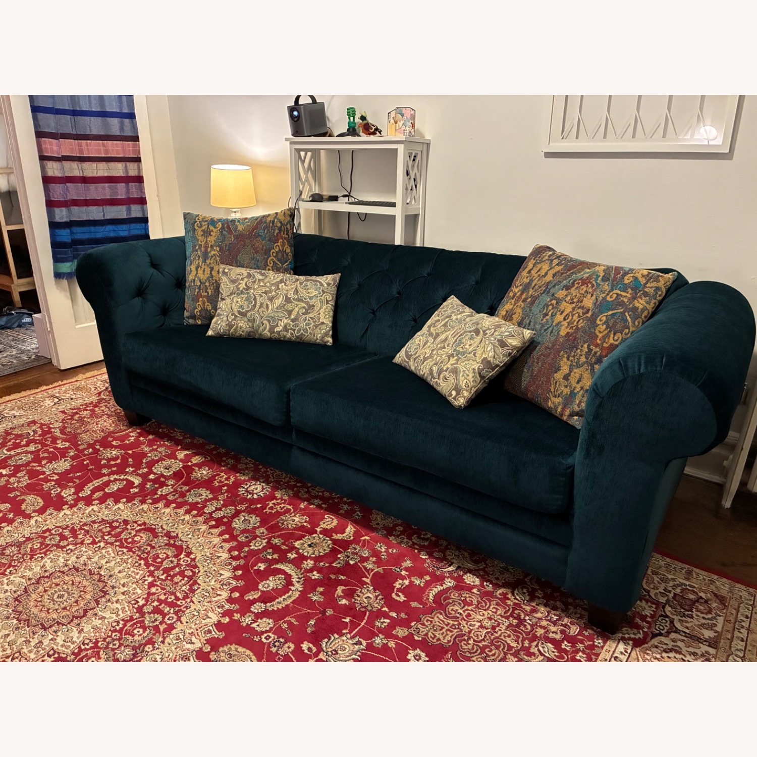 Queen Sleeper Sofa with Vintage Style Pillows - image-4