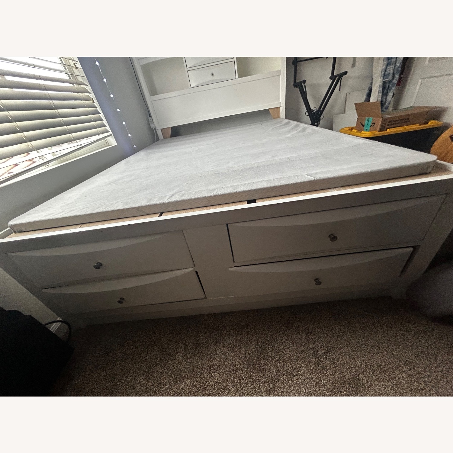 Ashley Furniture White Wood Queen Bed - image-2