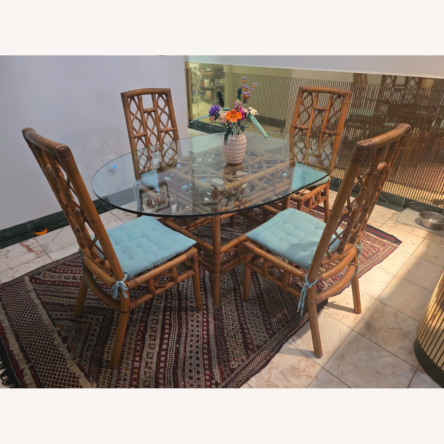 Antique Natural Wood Dining Set - image-3